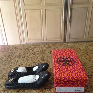 Tory Burch Black Patent Leather Ballet Flats